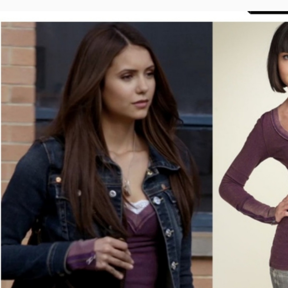 Free People Purple Zipper Cuff Thermal Medium Elena Gilbert The Vampire Diaries